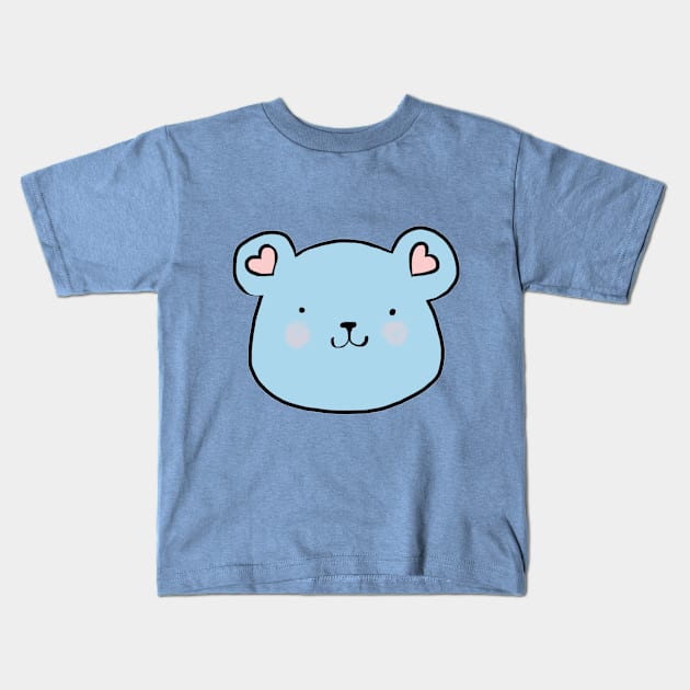 Bear Cub Azul Kids T-Shirt by Katatomicart